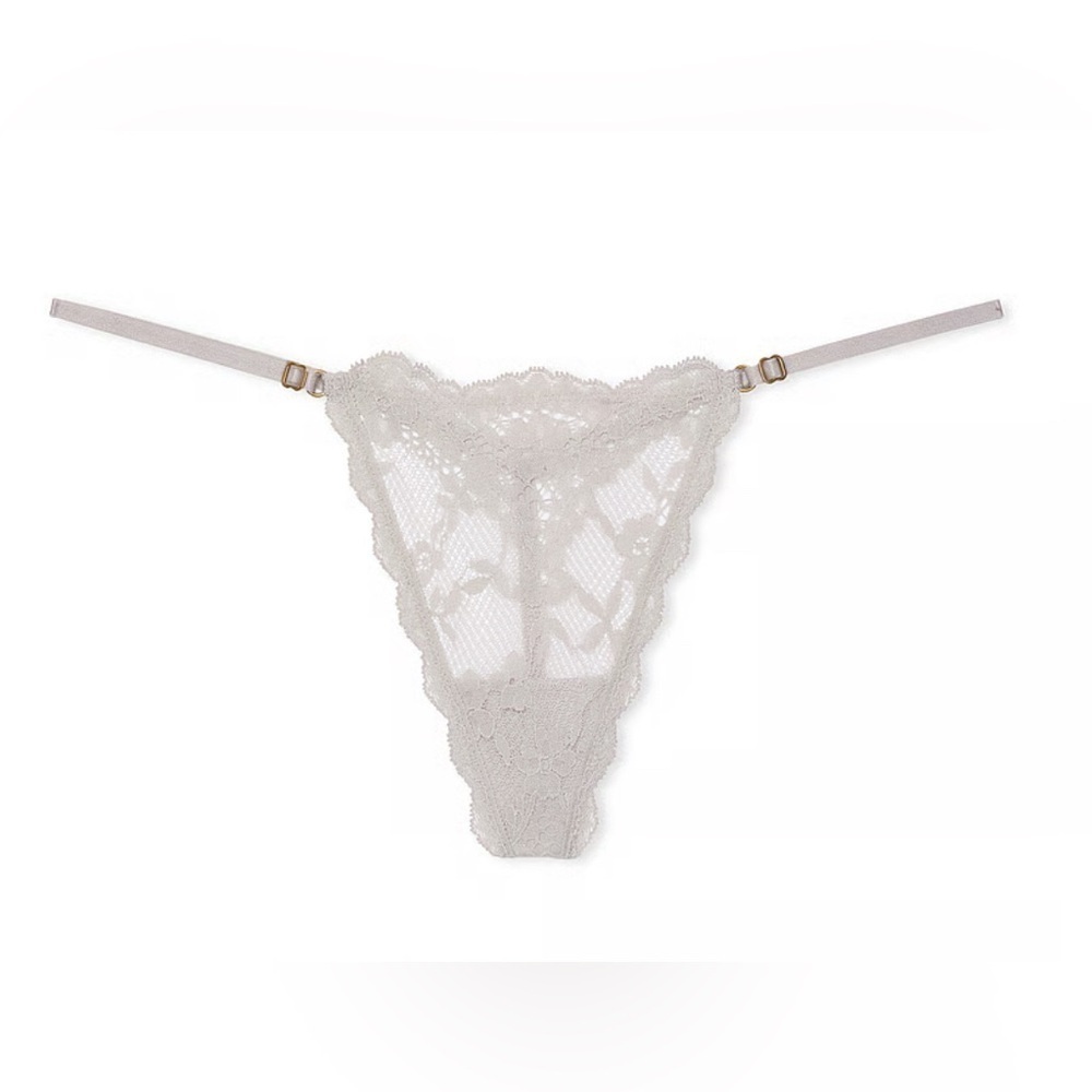 Victoria's Secret Dream Angels Lace Adjustable V-String Panty Grey
